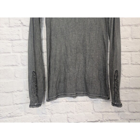 Maurice's Scoop Neck Y2K Style Waffle Knit Shirt With Lace insets Size Medium - Picture 5 of 8